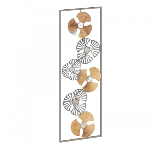 Διακοσμητικό τοίχου Blomma αντικέ χρυσό μέταλλο 31x3.5x90εκ Υλικό: IRON 199-000562