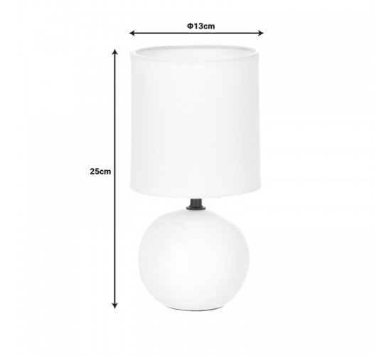 Επιτραπέζιο φωτιστικό PWL-1210 Ε14 60W κεραμικό σε λευκό gloss χρώμα Φ13x25εκ Υλικό: PVC - DOLOMITE 199-000576