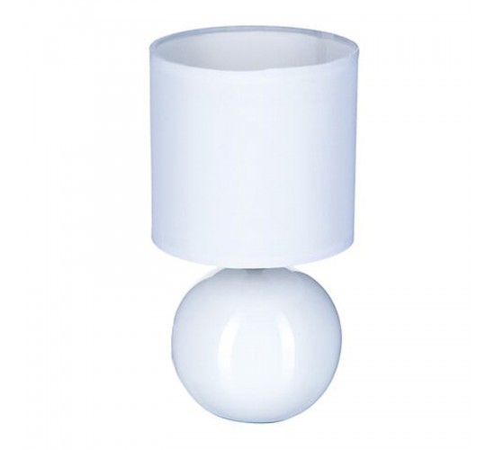 Επιτραπέζιο φωτιστικό PWL-1210 Ε14 60W κεραμικό σε λευκό gloss χρώμα Φ13x25εκ Υλικό: PVC - DOLOMITE 199-000576