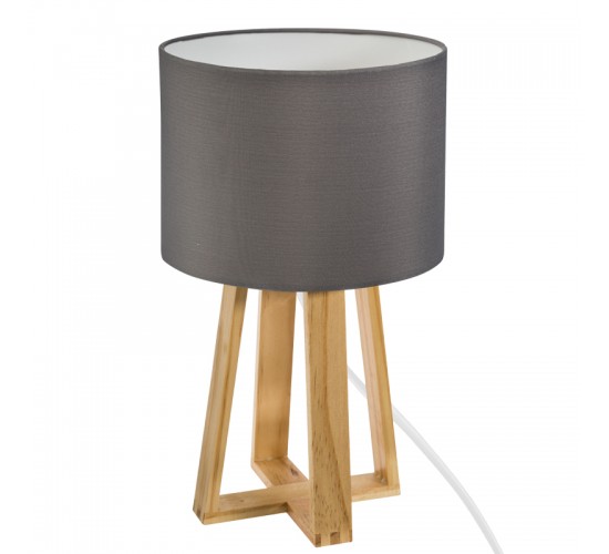 Επιτραπέζιο φωτιστιικό Kressou ξύλο πεύκου σε γκρι απόχρωση Φ20x34.5εκ Υλικό: PINE WOOD - PP 199-000607