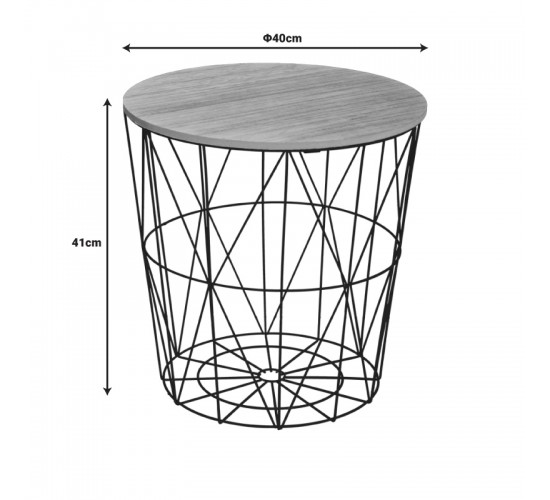 Βοηθητικό τραπέζι Kumi mdf επιφάνεια oak και μέταλλο σε μαύρη απόχρωση Φ40x41εκ Υλικό: METAL - MDF 199-000642 Βοηθητικό τραπέζι Kumi mdf επιφάνεια oak και μέταλλο σε μαύρη απόχρωση Φ40x41εκ Υλικό: METAL - MDF 199-000642
