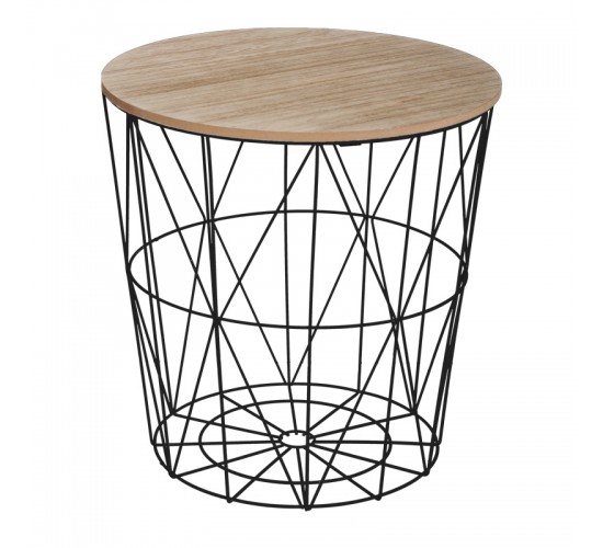 Βοηθητικό τραπέζι Kumi mdf επιφάνεια oak και μέταλλο σε μαύρη απόχρωση Φ40x41εκ Υλικό: METAL - MDF 199-000642 Βοηθητικό τραπέζι Kumi mdf επιφάνεια oak και μέταλλο σε μαύρη απόχρωση Φ40x41εκ Υλικό: METAL - MDF 199-000642