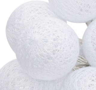 Διακοσμητικά λαμπάκια led Batoni pvc σε λευκή απόχρωση Φ3.5x260εκ Υλικό: PVC - PP 199-000663