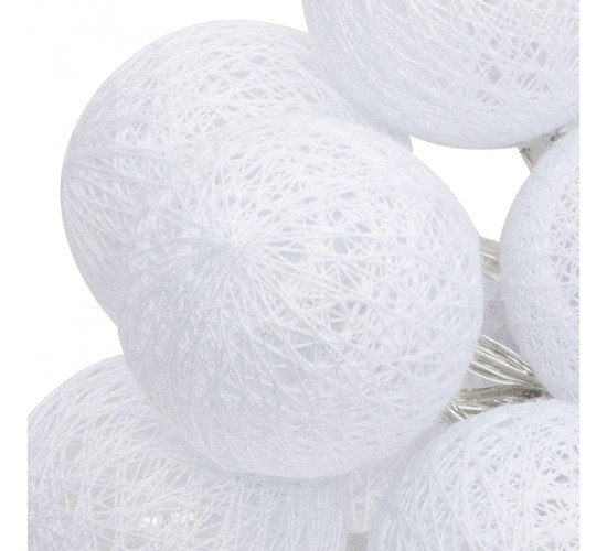 Διακοσμητικά λαμπάκια led Batoni pvc σε λευκή απόχρωση Φ6x435εκ Υλικό: PVC - PP 199-000664