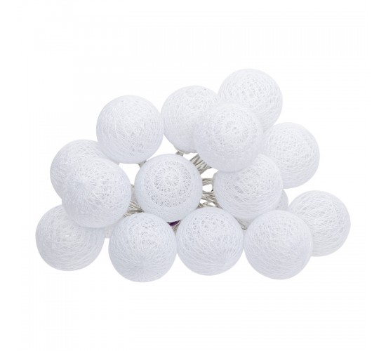 Διακοσμητικά λαμπάκια led Batoni pvc σε λευκή απόχρωση Φ6x435εκ Υλικό: PVC - PP 199-000664