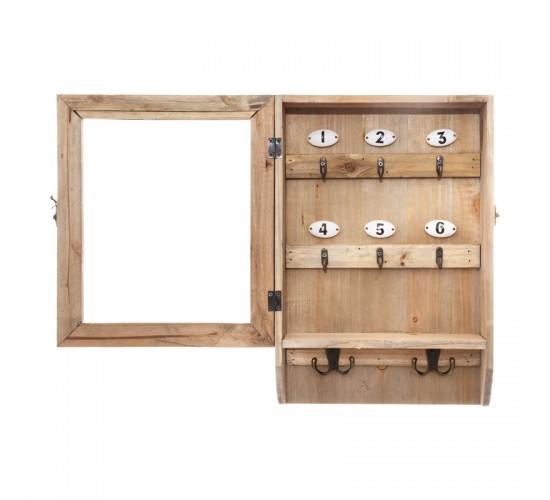 Κλειδοθήκη τοίχου Keledy ξύλο ελάτου σε φυσική απόχρωση 26.4x8x38εκ Υλικό: FIR - METAL 199-000669