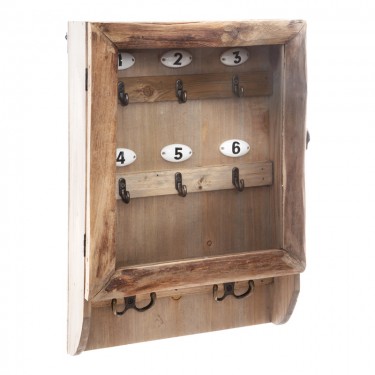 Κλειδοθήκη τοίχου Keledy ξύλο ελάτου σε φυσική απόχρωση 26.4x8x38εκ Υλικό: FIR - METAL 199-000669