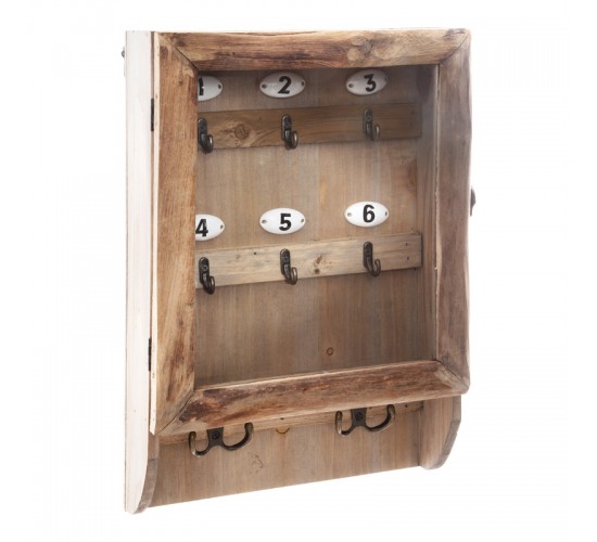 Κλειδοθήκη τοίχου Keledy ξύλο ελάτου σε φυσική απόχρωση 26.4x8x38εκ Υλικό: FIR - METAL 199-000669