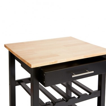 Τρόλεϊ-Ραφιέρα Claude mdf μαύρο - φυσικό 58x48x87.5εκ Υλικό: MDF 199-000686