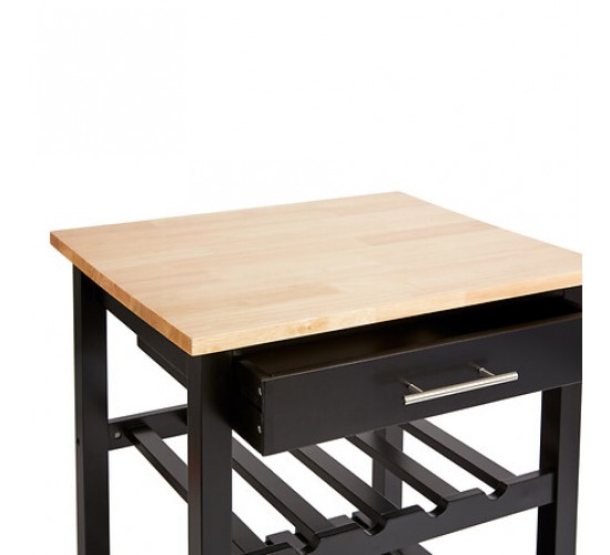 Τρόλεϊ-Ραφιέρα Claude mdf μαύρο - φυσικό  58x48x87.5εκ Υλικό: MDF 199-000686