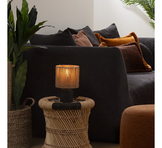 Επιτραπέζιο φωτιστικό Leyda κεραμικό σε μαύρο-φυσική απόχρωση Φ16x24εκ Υλικό: STEEL - STONEWARE 199-000689