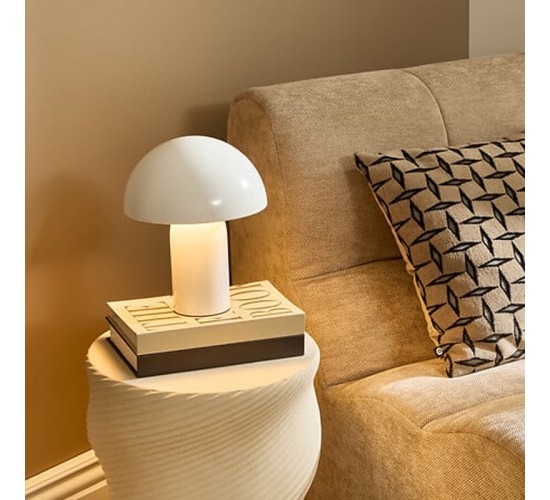 Επιτραπέζιο φωτιστικό Mushi μέταλλο λευκό Φ20x24,5εκ Υλικό: STEEL 199-000695