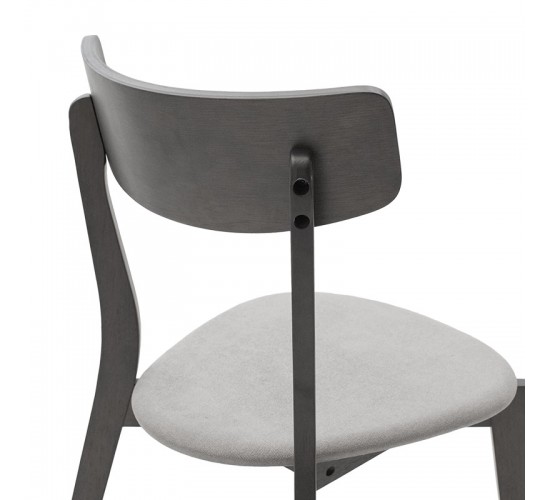 Tραπεζαρία Benson - Toto σετ 5τμχ rustic grey - ύφασμα grey 80x80x75εκ Υλικό: RUBBER WOOD VENNER - FABRIC 200-000181