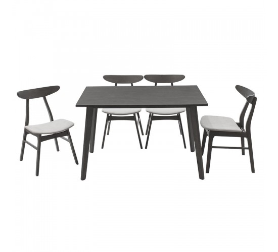Tραπεζαρία Benson - Orlean σετ 5τμχ rustic grey-ύφασμα γκρι 120x75x75εκ Υλικό: RUBBER WOOD VENNER - FABRIC 200-000185 Tραπεζαρία Benson - Orlean σετ 5τμχ rustic grey-ύφασμα γκρι 120x75x75εκ Υλικό: RUBBER WOOD VENNER - FABRIC 200-000185