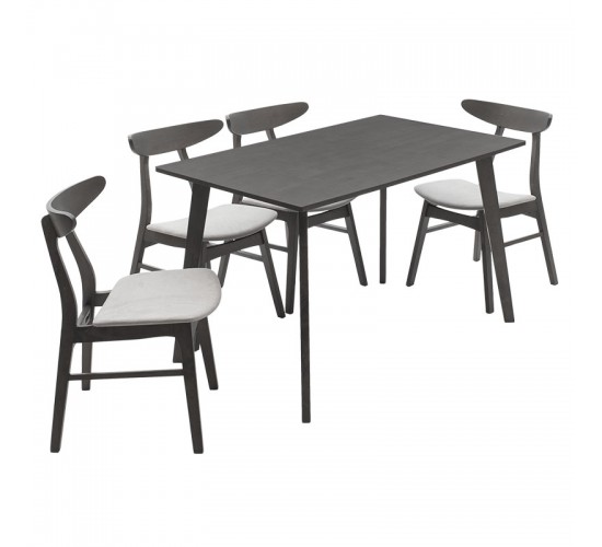 Tραπεζαρία Benson - Orlean σετ 5τμχ rustic grey-ύφασμα γκρι 120x75x75εκ Υλικό: RUBBER WOOD VENNER - FABRIC 200-000185 Tραπεζαρία Benson - Orlean σετ 5τμχ rustic grey-ύφασμα γκρι 120x75x75εκ Υλικό: RUBBER WOOD VENNER - FABRIC 200-000185