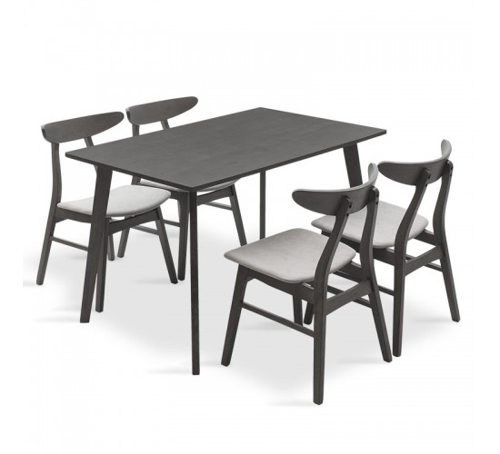 Tραπεζαρία Benson - Orlean σετ 5τμχ rustic grey-ύφασμα γκρι 120x75x75εκ Υλικό: RUBBER WOOD VENNER - FABRIC 200-000185 Tραπεζαρία Benson - Orlean σετ 5τμχ rustic grey-ύφασμα γκρι 120x75x75εκ Υλικό: RUBBER WOOD VENNER - FABRIC 200-000185