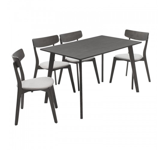 Tραπεζαρία Benson - Toto σετ 5τμχ rustic grey - ύφασμα γκρι 120x75x75εκ Υλικό: RUBBER WOOD VENNER - FABRIC 200-000187 Tραπεζαρία Benson - Toto σετ 5τμχ rustic grey - ύφασμα γκρι 120x75x75εκ Υλικό: RUBBER WOOD VENNER - FABRIC 200-000187
