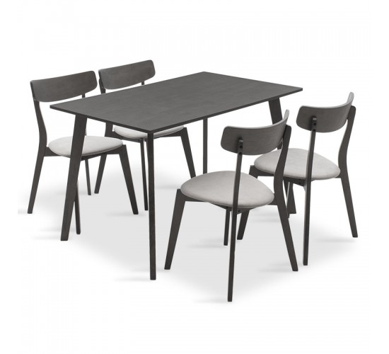 Tραπεζαρία Benson - Toto σετ 5τμχ rustic grey - ύφασμα γκρι 120x75x75εκ Υλικό: RUBBER WOOD VENNER - FABRIC 200-000187 Tραπεζαρία Benson - Toto σετ 5τμχ rustic grey - ύφασμα γκρι 120x75x75εκ Υλικό: RUBBER WOOD VENNER - FABRIC 200-000187