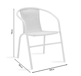 Τραπεζαρία Watson-Obbi σετ 3τεμ μέταλλο-pe καφέ Υλικό: PE RATTAN - METAL 24x0.8MM - GLASS 200-000300