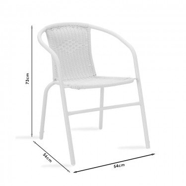 Τραπεζαρία Watson-Obbi σετ 3τεμ μέταλλο-pe καφέ Υλικό: PE RATTAN - METAL 24x0.8MM - GLASS 200-000300