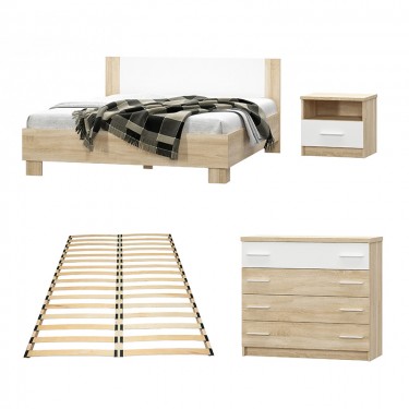 Σετ κρεβατοκάμαρας Geneva 4 τμχ 160x200εκ Υλικό: CHIPBOARD WITH MELAMINE COATING 200-000465