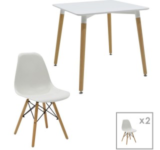Φοιτητικό πακέτο επίπλων τραπεζαρίας Julita-Natali σετ 3 τμχ Υλικό: MDF - BEECH WOOD - METAL 200-000506