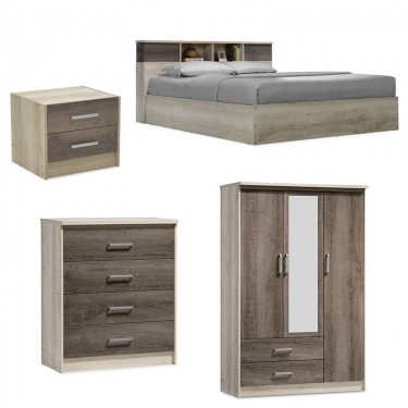 Φοιτητικό πακέτο επίπλων υπνοδωματίου DreamCatcher 5 σετ 4 τμχ Υλικό: CLIPBOARD 16mm & 18mm WITH PAPER WOOD 200-000726