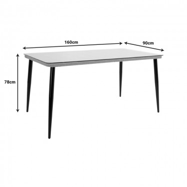 Τραπεζαρία Naoki-Tanish σετ 7 τμχ rattan φυσικό-μαύρο μέταλλο-γυαλί 160x90x78εκ Υλικό: METAL - GLASS - PE RATTAN 200-000756