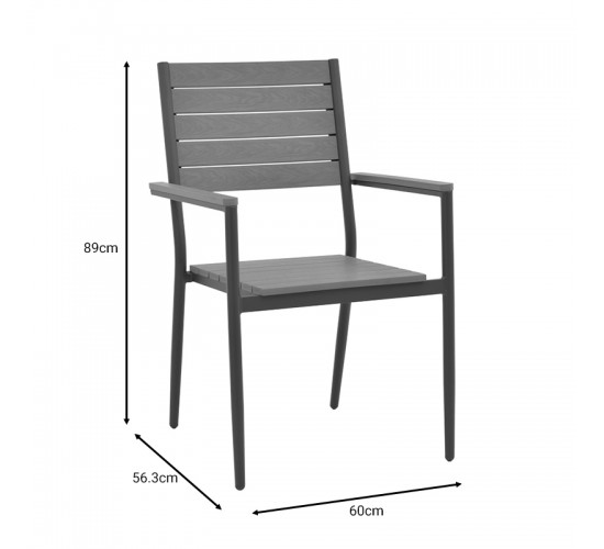 Τραπεζαρία Uplift-Kliton σετ 3τεμ ανθρακί αλουμίνιο και plywood σε γκρι απόχρωση 80x80x74εκ Υλικό: ALUMINUM - METAL - TEXTILENE 200-000818