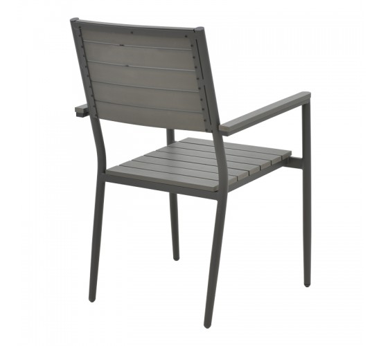 Τραπεζαρία Uplift-Kliton σετ 3τεμ ανθρακί αλουμίνιο και plywood σε γκρι απόχρωση 80x80x74εκ Υλικό: ALUMINUM - METAL - TEXTILENE 200-000818