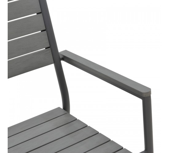 Τραπεζαρία Uplift-Kliton σετ 3τεμ ανθρακί αλουμίνιο και plywood σε γκρι απόχρωση 80x80x74εκ Υλικό: ALUMINUM - METAL - TEXTILENE 200-000818