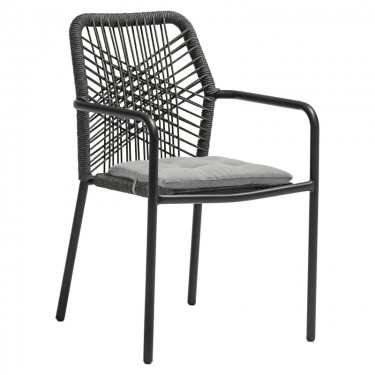 Τραπεζαρία Kherson-Kliton A σετ 5τεμ αλουμινίου και σχοινί σε ανθρακί απόχρωση 150x80x74εκ Υλικό: ALUMINUM - ROPE 200-000843