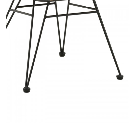 Τραπεζαρία Kliton-Naoki B σετ 5τεμ ανθρακί αλουμίνιο και μέταλλο σε μαύρη απόχρωση 80x80x74εκ Υλικό: ALUMINUM - PE RATTAN - METAL - FABRIC 200-000854