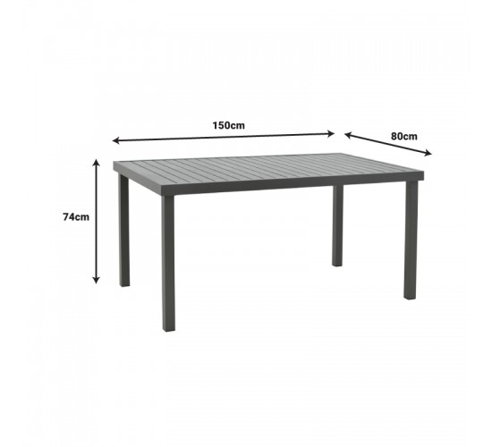 Τραπεζαρία Naoki-Kliton A σετ 5τεμ ανθρακί αλουμίνιο και pe rattan σε φυσική απόχρωση 150x80x74εκ Υλικό: ALUMINUM - PE RATTAN - METAL 200-000881