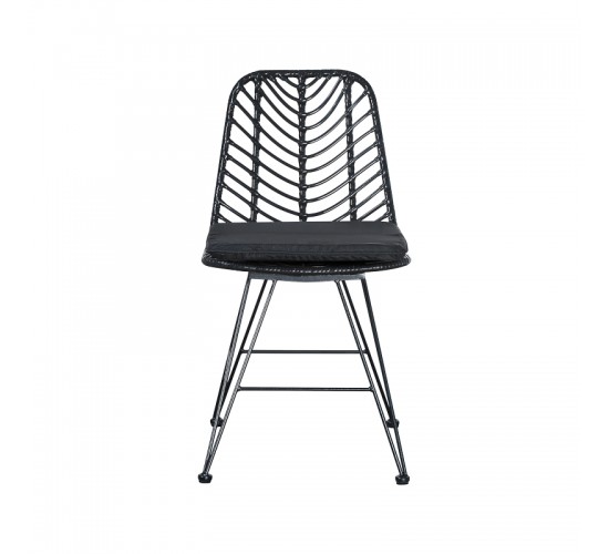 Τραπεζαρία Naoki-Kliton I σετ 5τεμ ανθρακί αλουμίνιο και pe rattan σε μαύρη απόχρωση 150x80x74εκ Υλικό: ALUMINUM - PE RATTAN - METAL - FABRIC 200-000883