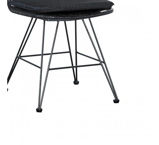 Τραπεζαρία Naoki-Kliton I σετ 5τεμ ανθρακί αλουμίνιο και pe rattan σε μαύρη απόχρωση 150x80x74εκ Υλικό: ALUMINUM - PE RATTAN - METAL - FABRIC 200-000883