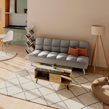 Φοιτητικό πακέτο επίπλων σαλονιού Smooth σετ 2τεμ Υλικό: FABRIC - MELAMINE - PP LEGS 200-000893