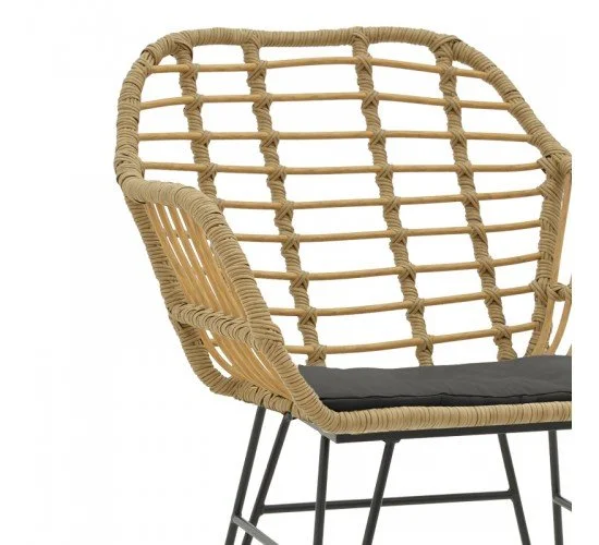 Τραπεζαρία Naoki Χ σετ 7τεμ rattan pe σε φυσική απόχρωση και μαύρο μέταλλο 160x90x78εκ Υλικό: METAL - PE RATTAN - GLASS 200-000961 Τραπεζαρία Naoki Χ σετ 7τεμ rattan pe σε φυσική απόχρωση και μαύρο μέταλλο 160x90x78εκ Υλικό: METAL - PE RATTAN - GLASS 200-000961