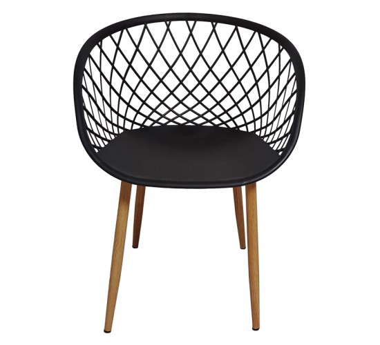 Τραπεζαρία Ezra-Julita σετ 3τεμ pp-mdf σε μαύρη-φυσική απόχρωση Φ60x73εκ Υλικό: MDF - PP 200-000989