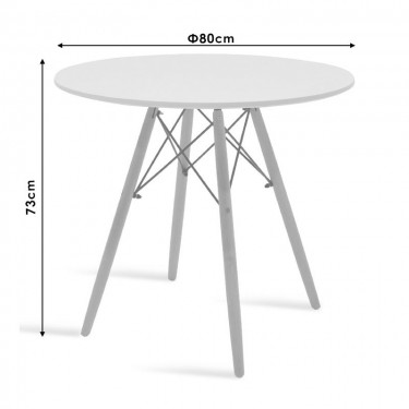 Τραπεζαρία Ezra-Julita σετ 5τεμ pp-mdf σε λευκό/γκρι με φυσική απόχρωση πόδια Φ80x73εκ Υλικό: MDF - PP 200-000997