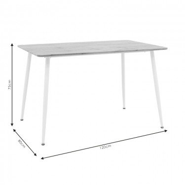 Τραπεζαρία Gaston-Cuba σετ 5τεμ pp-mdf σε λευκή-sonoma απόχρωση120x80x75εκ Υλικό: MDF - PP 200-001002