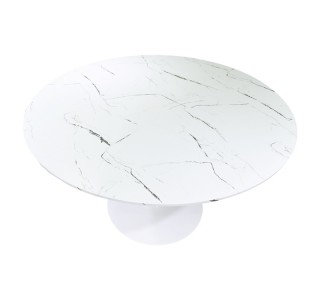 Τραπεζαρία Gaston-Balou σετ 5τεμ pp-mdf σε λευκό μαρμάρου απόχρωση Φ120x73εκ Υλικό: MDF - PP 200-001009