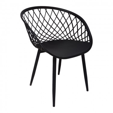 Τραπεζαρία Ezra-Balou σετ 5τεμ pp-mdf σε μαύρη απόχρωση Φ120x73εκ Υλικό: MDF - PP 200-001031