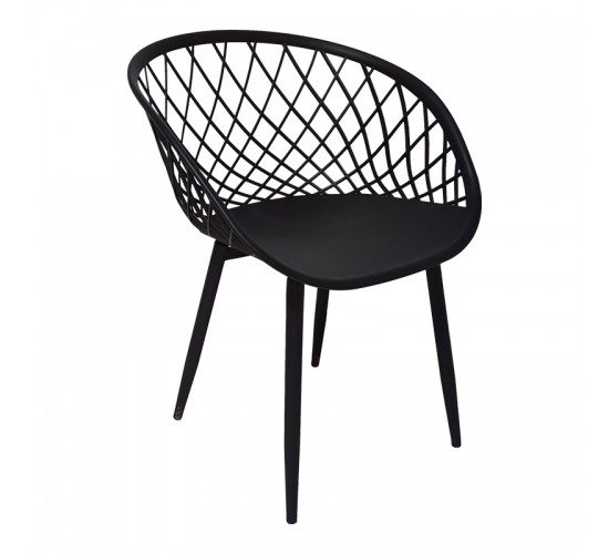 Τραπεζαρία Ezra-Balou σετ 5τεμ pp-mdf σε μαύρη απόχρωση Φ120x76εκ Υλικό: MDF - PP 200-001031