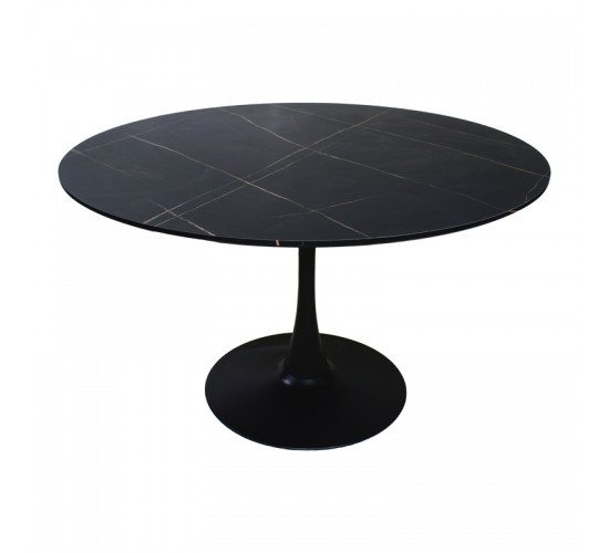 Τραπεζαρία Ezra-Balou σετ 5τεμ pp-mdf σε μαύρη απόχρωση Φ120x76εκ Υλικό: MDF - PP 200-001031