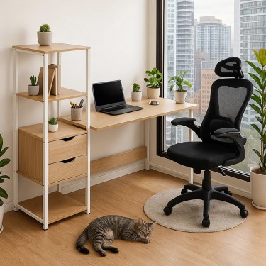 Φοιτητικό πακέτο επίπλων γραφείου Zayjo σετ 2τεμ Υλικό: PP - MESH FABRIC - METAL - MDF 200-001042