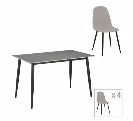 Τραπεζαρία Gustas-Bella C σετ 5τμχ γκρι μαρμάρου sintered stone-μαύρο μέταλλο 140x80x75εκ Υλικό: METAL - SINTERED STONE - VELVET FABRIC 200-001062 Τραπεζαρία Gustas-Bella C σετ 5τμχ γκρι μαρμάρου sintered stone-μαύρο μέταλλο 140x80x75εκ Υλικό: METAL - SINTERED STONE - VELVET FABRIC 200-001062