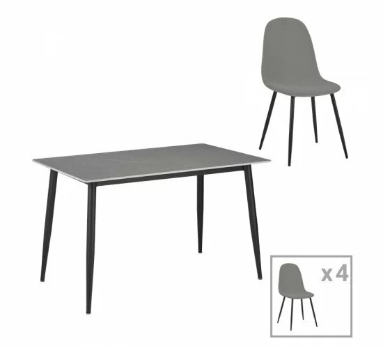 Τραπεζαρία Gustas-Bella D σετ 5τμχ γκρι μαρμάρου sintered stone-μαύρο μέταλλο 140x80x75εκ Υλικό: METAL - SINTERED STONE - VELVET FABRIC 200-001063 Τραπεζαρία Gustas-Bella D σετ 5τμχ γκρι μαρμάρου sintered stone-μαύρο μέταλλο 140x80x75εκ Υλικό: METAL - SINTERED STONE - VELVET FABRIC 200-001063