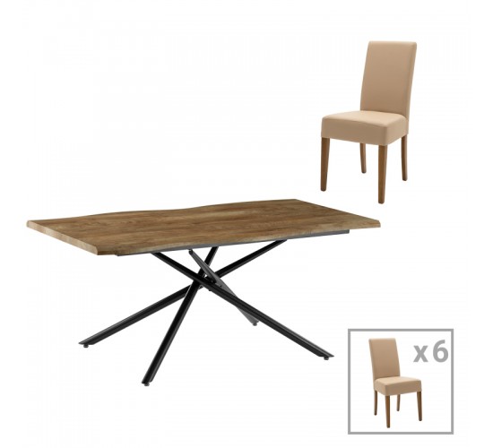 Τραπεζαρία Ditta-Jonal μόκα- καρυδί 180x90x76εκ Υλικό: MDF - METAL - PU - SOLID WOOD 200-001077 Τραπεζαρία Ditta-Jonal μόκα- καρυδί 180x90x76εκ Υλικό: MDF - METAL - PU - SOLID WOOD 200-001077