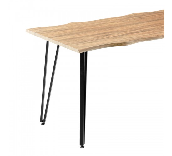 Τραπεζαρία Ditta-Izzac μόκα- καρυδί 140x80x76εκ Υλικό: MDF - METAL - PU - SOLID WOOD 200-001078 Τραπεζαρία Ditta-Izzac μόκα- καρυδί 140x80x76εκ Υλικό: MDF - METAL - PU - SOLID WOOD 200-001078
